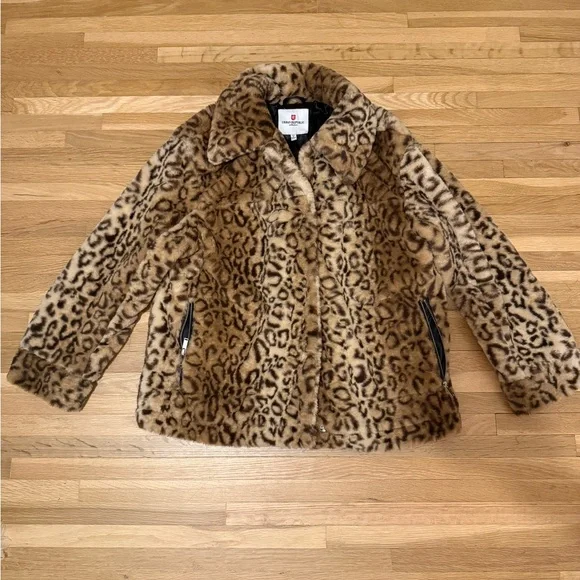 Urban Republic Leopard-Print Faux Fur Coat - Picture 1 of 1